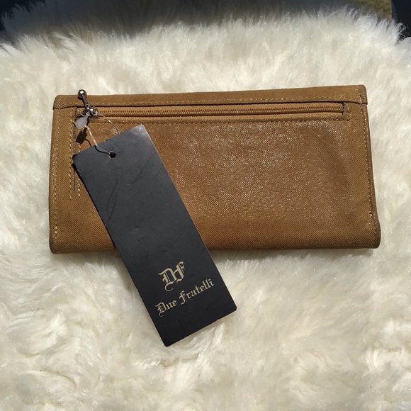 NWT Due Fratelli Genunie Leather Long Tri-fold Wallet Clutch Made in Canada - Picture 2 of 14